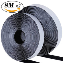 Charger l'image dans la galerie, Blooven Rubans Adhésifs 8 Mètre 20 mm, Bande Agrippantes Adhésives, Bande Adhésives (20 mm x 8 m, Noir)