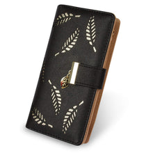 Charger l'image dans la galerie, CHAOFANXI Portefeuille pour Femme, Porte Monnaie Femme, en Cuir Bifold Wallet Porte-Cartes (Noir)