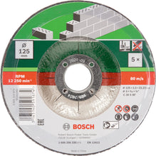 Charger l'image dans la galerie, Bosch Accessories 2609256335 Assortiment de disques à tronçonner à moyeu déporté pour Matériaux Diamètre 125 mm Diamètre d'alésage 22,23 Epaisseur 2,5 mm 5 disques