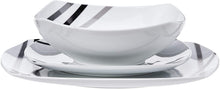 Charger l'image dans la galerie, Service de Table Porcelaine 18 pièces Lignes Modernes 6 Personnes Lave-Vaisselle