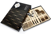 Charger l'image dans la galerie, Ensemble De Couverts Acier Inoxydable Boîte-Cadeau 6 Personnes Maison Cuisine Restaurant