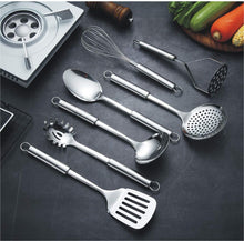 Charger l'image dans la galerie, Ustensile Cuisine Acier Inoxydable 7 Pièces + Support Batterie De Cuisine Cuillère De Cuisson Ustensiles De Cuisine