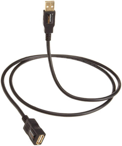 Amazon Basics Câble d’Extension Haute-Vitesse USB 2.0 A mâle vers A Femelle, Blindage Multiple, avec connecteurs plaqué Or pour Une clarté du Signal optimale, 3 m, Noir