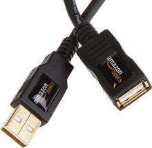 Charger l&#39;image dans la galerie, Amazon Basics Câble d’Extension Haute-Vitesse USB 2.0 A mâle vers A Femelle, Blindage Multiple, avec connecteurs plaqué Or pour Une clarté du Signal optimale, 3 m, Noir
