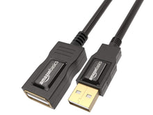 Charger l&#39;image dans la galerie, Amazon Basics Câble d’Extension Haute-Vitesse USB 2.0 A mâle vers A Femelle, Blindage Multiple, avec connecteurs plaqué Or pour Une clarté du Signal optimale, 3 m, Noir
