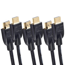 Charger l&#39;image dans la galerie, Amazon Basics Lot de 3 câbles HDMI 4K de 1.8 m - Haute performance 18 Gbps avec Ethernet, 4K@60Hz, 2160p, Noir
