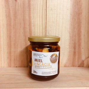 A Découvrir Les Bons Miels du Vexin et du Midi Miel d’Acacia aux Amandes Entières Pot de 250 gr